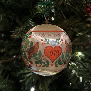 Hallmark 1978 Our First Christmas Together Ornament Vintage Heart Doves Keepsake